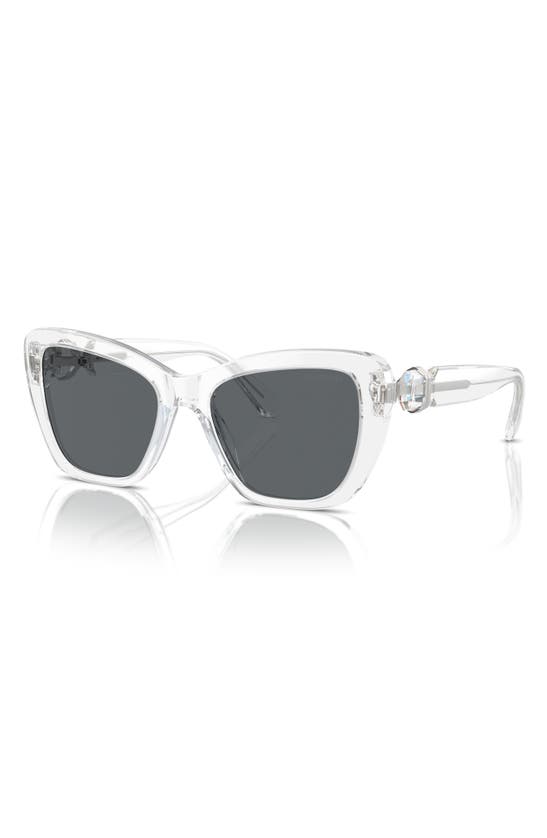 Shop Swarovski 52mm Cat Eye Sunglasses In Crystal