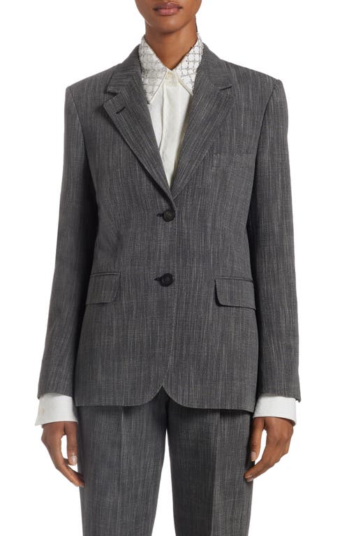 Golden Goose Single Breasted Mélange Virgin Wool Blend Blazer In Grey/white