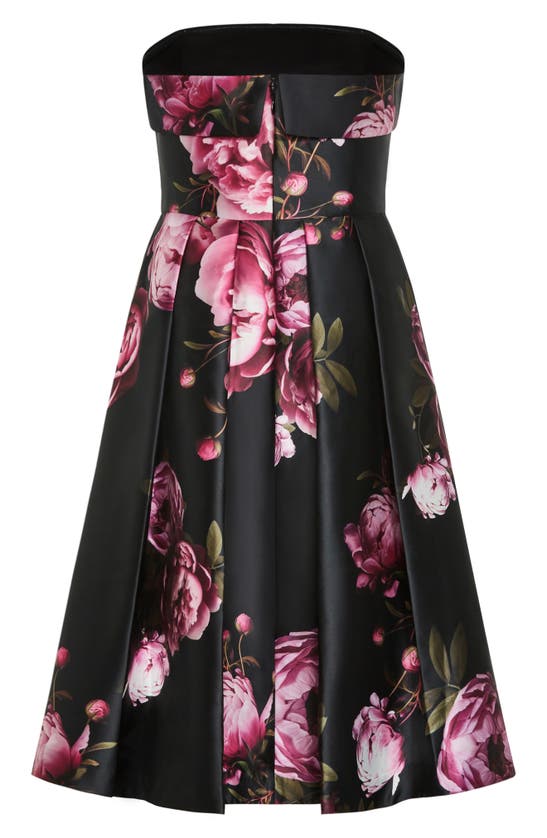 Shop City Chic Tiffany Bloom Strapless Dress In Multi Bloom
