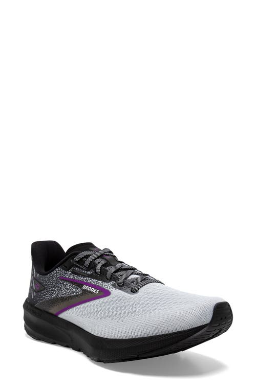 Brooks Launch 10 Running Shoe in Black/White/Violet at Nordstrom, Size 6.5