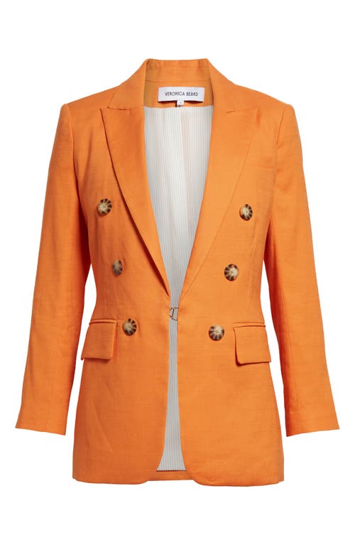 Veronica Beard Bexley Linen Blend Dickey Jacket Orange at Nordstrom,