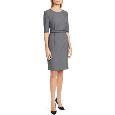 Petite Boss Doliviena Sheath Dress, Grey