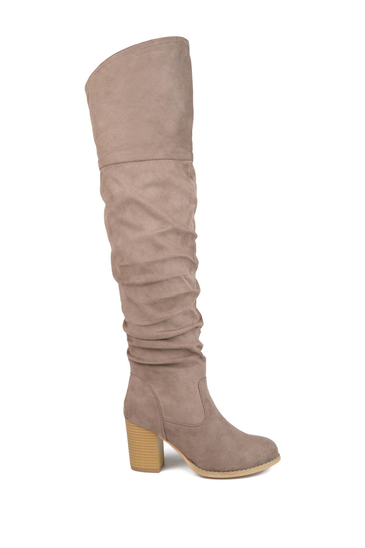 Journee Collection Kaison Ruched Tall Boot In Medium Beige