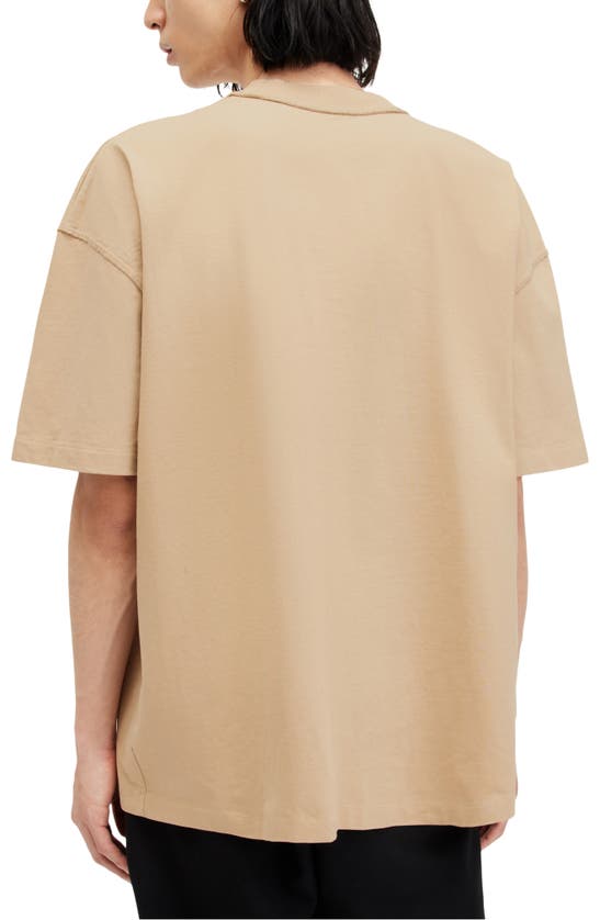 Shop Allsaints Isac Oversize T-shirt In Toffee Taupe