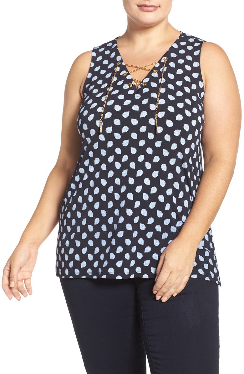 MICHAEL Michael Kors Chain Lace-Up Sleeveless Top (Plus Size) | Nordstrom