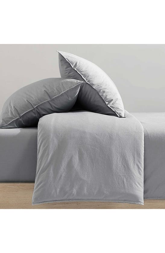 Calvin Klein Washed Percale Duvet & Shams Set In Light Grey