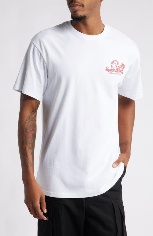 Shop Billionaire Boys Club Halley's Hotel Cotton Graphic T-shirt In Bleach White