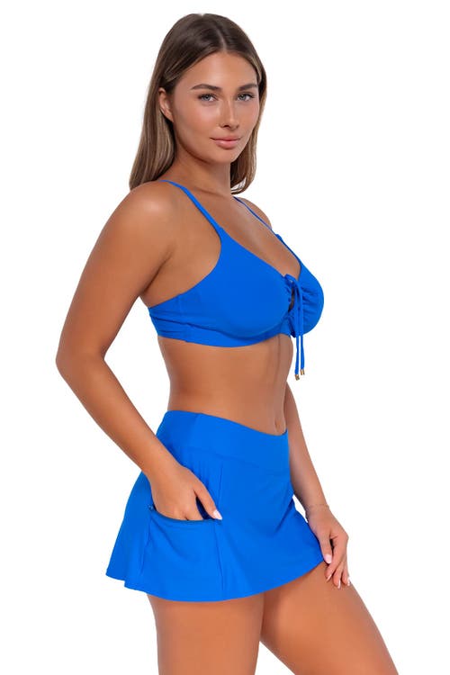 Sunsets Sporty Swim Skirt In Electric Blue
