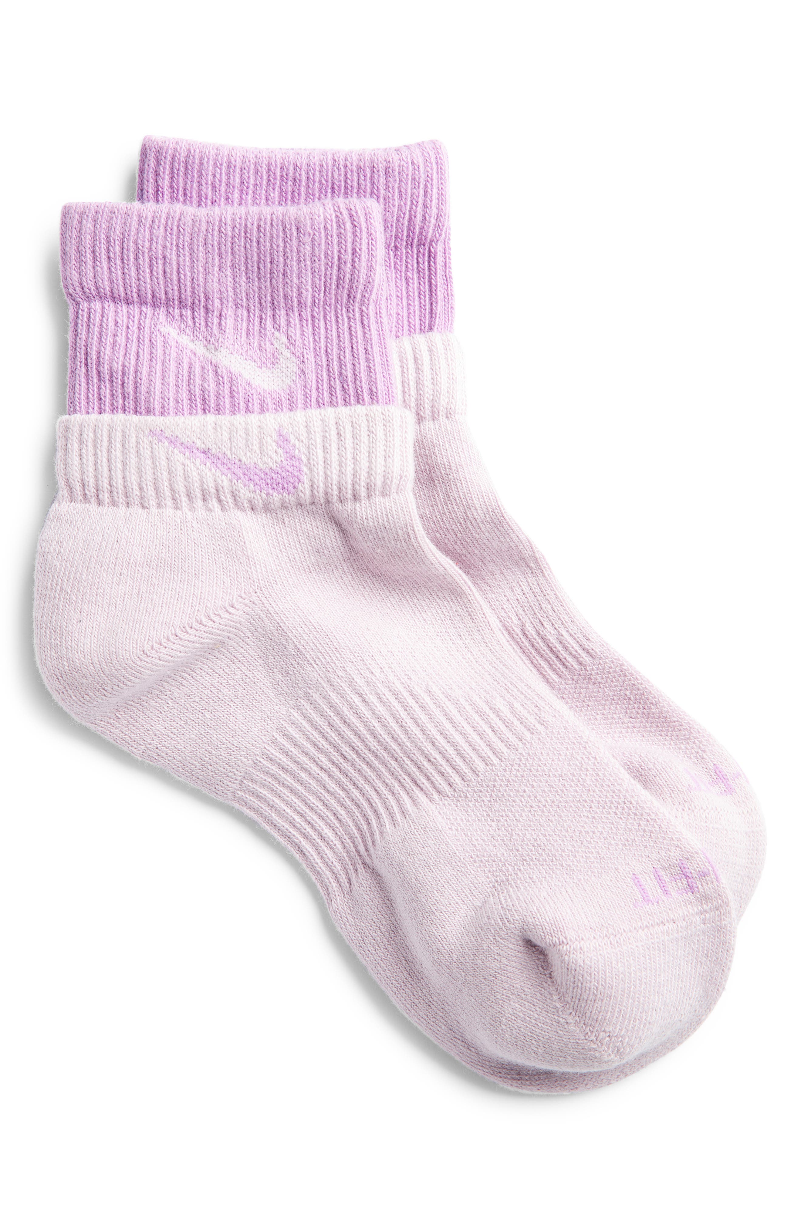 white and pink nike socks