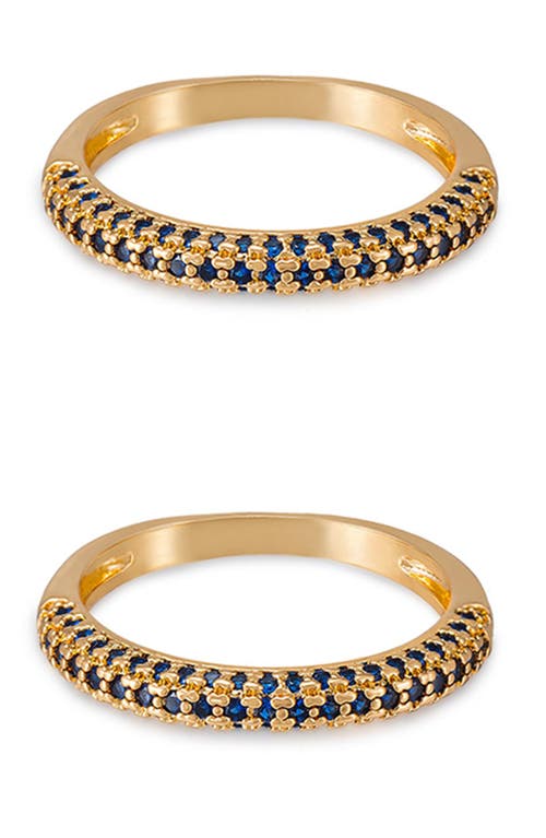 Ettika Simple Sparkle Set of 2 Rings in Sapphire at Nordstrom