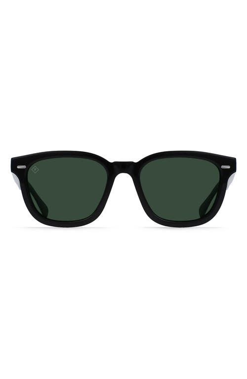 RAEN Myles Polarized Round Sunglasses in Recycled Black/Green Polar at Nordstrom
