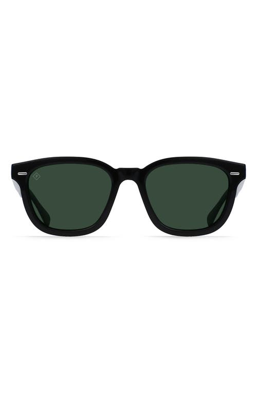 Shop Raen Myles Polarized Round Sunglasses In Recycled Black/green Polar