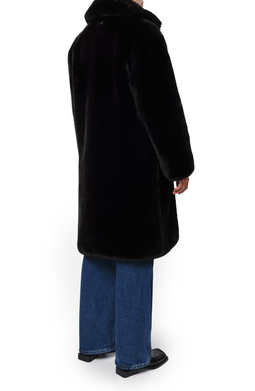 Shop Apparis Steffi Long Recycled Polyester Pluche™ Faux Fur Coat In Noir