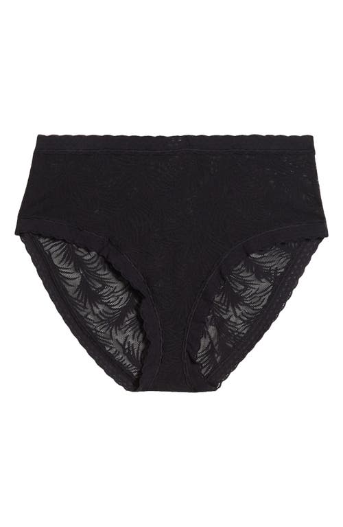 Allover Lace High Waist Briefs in Black