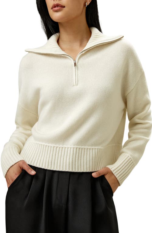 Lilysilk Relaxed Fit Wool-cashmere Blend Sweater For Women In White