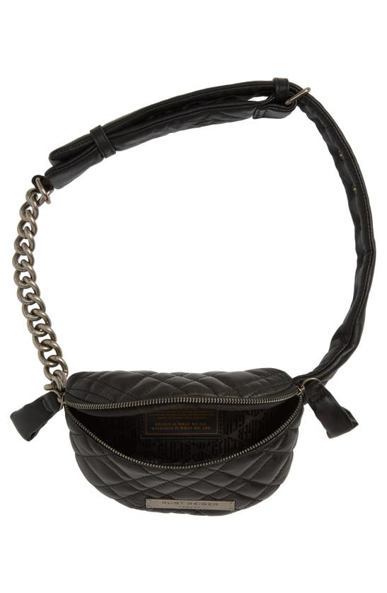 Shop Kurt Geiger Small Brixton Quilt Belt Bag In Black