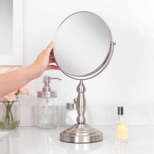 Zadro Makeup Mirror With 10x/1x Magnifications In Satin Nickel