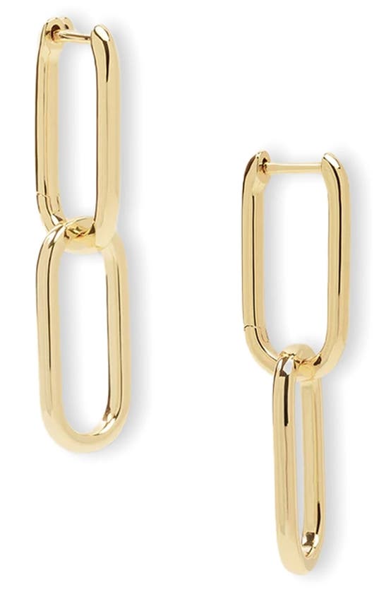 Shop Melinda Maria Carrie Chain Convertible Drop Hoop Earrings In Gold
