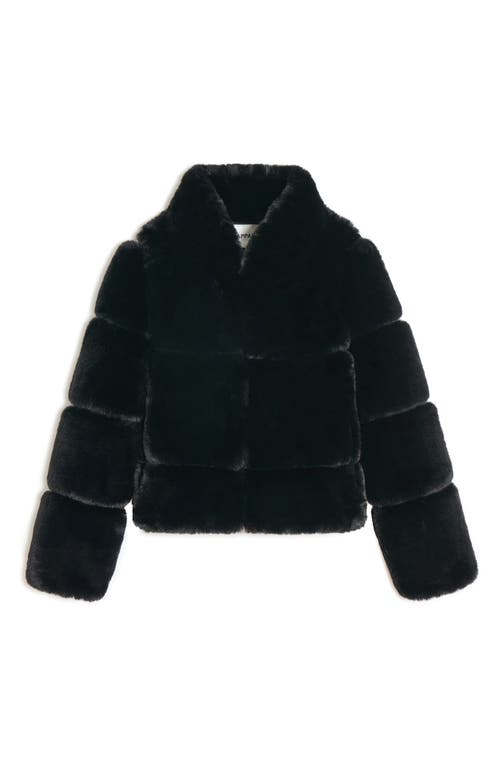 Shop Apparis Sai Short Recycled Polyester Pluche™ Faux Fur Coat In Noir