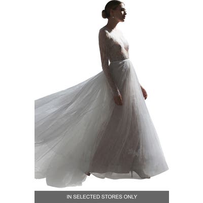 Watters Frasier Long Sleeve Lace Wedding Dress, Size IN STORE ONLY - Ivory