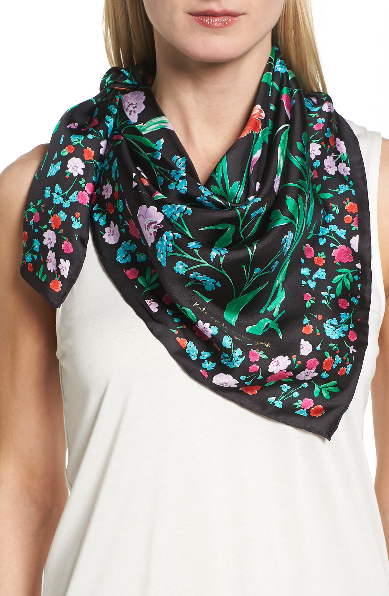 kate spade new york jardin silk square scarf Nordstrom