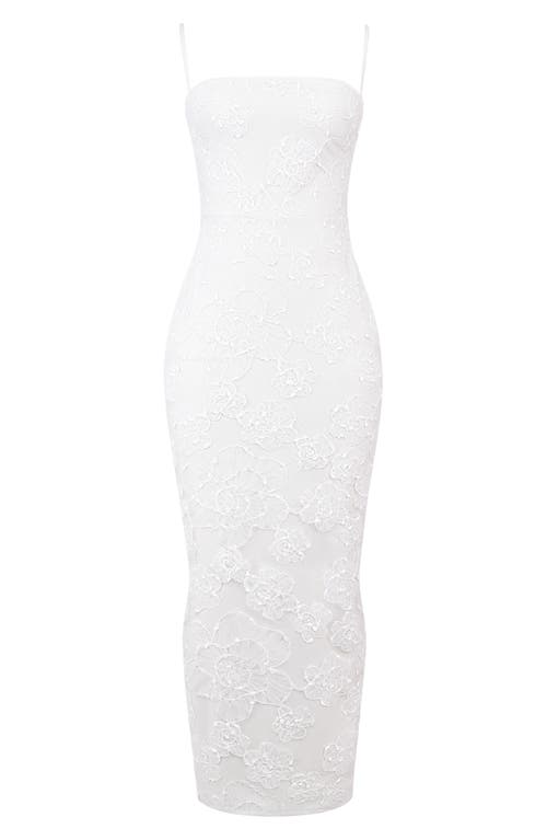 House Of Cb Womens Eva Floral-pattern Stretch-lace Maxi Dress White In White