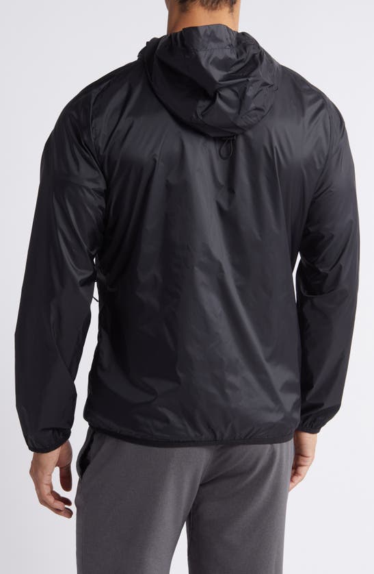 Shop Zella Superlight Water Resistant Hooded Windbreaker In Black