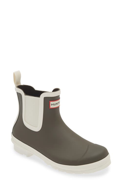 Shop Hunter Original Waterproof Chelsea Rain Boot In Ryegrass/british Ice