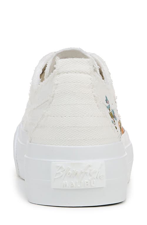 Blowfish Footwear Sadie Sun Platform Sneaker In White Embroidered Canvas