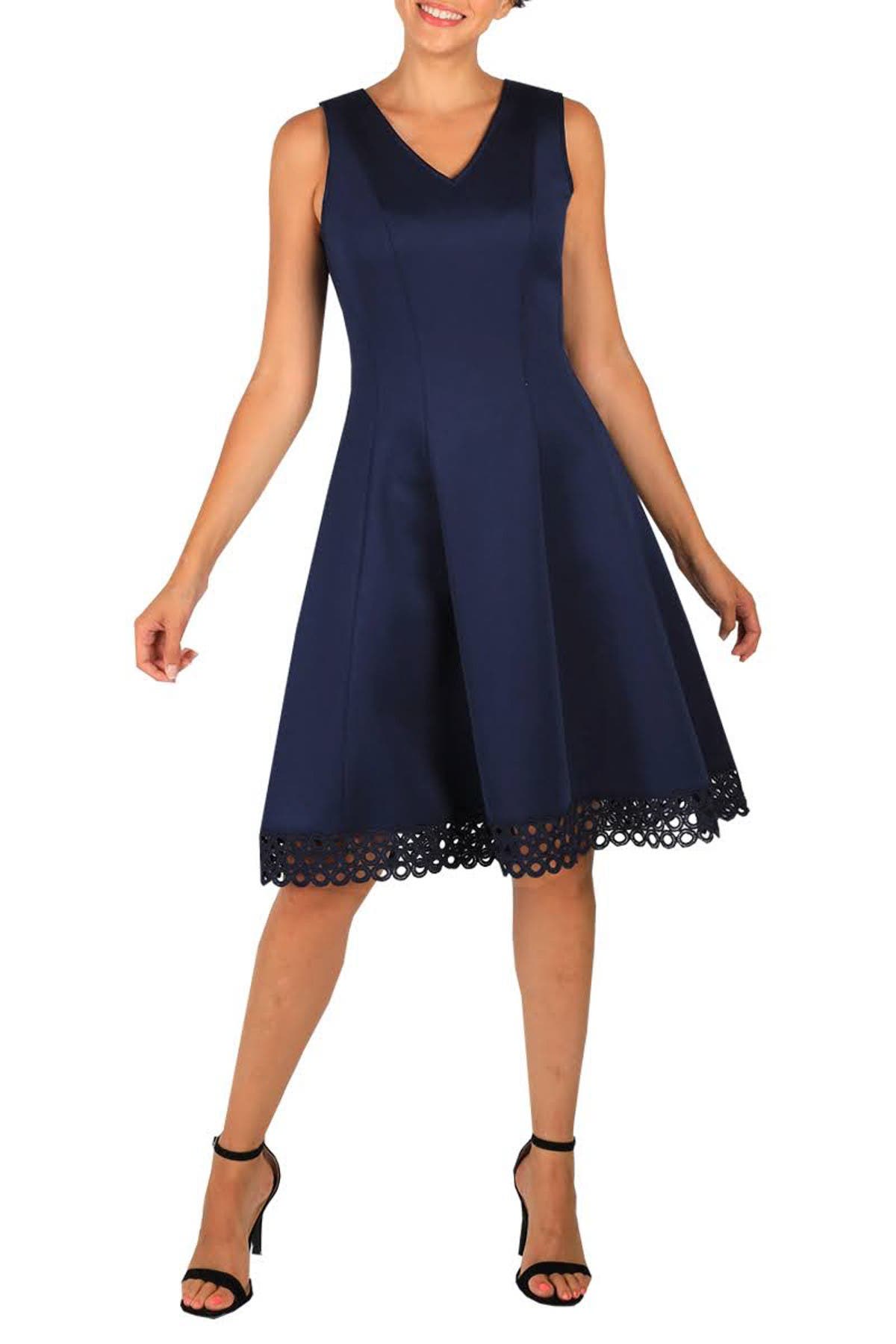 donna ricco navy dress