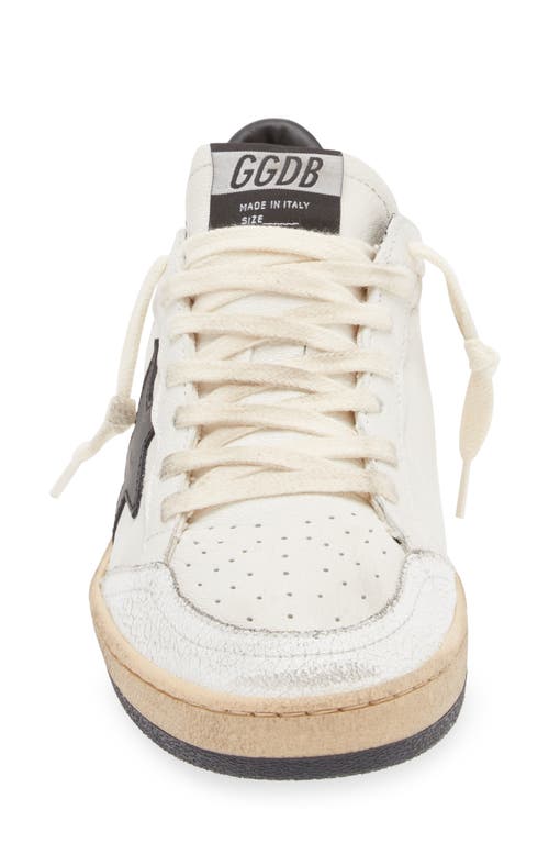 Golden Goose Ballstar' Black And White Low Top Sneakers With Star Patch On The Side And Contrasting Heel With Wri In White/black