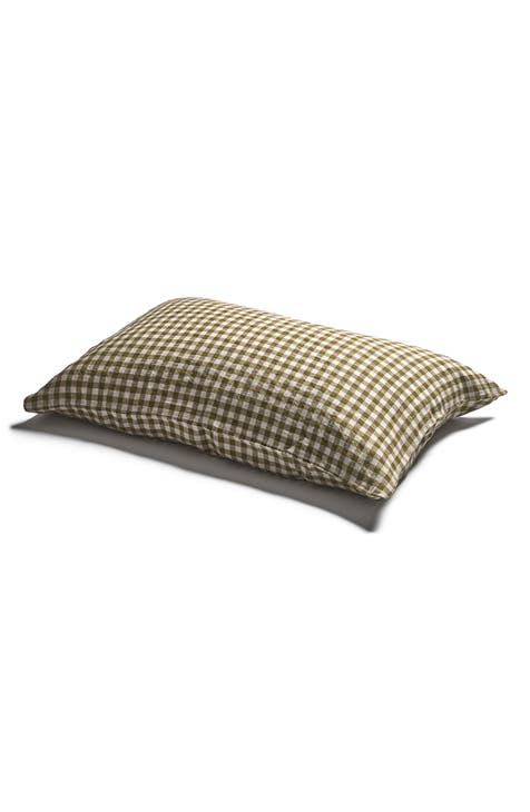 Set of 2 Gingham Linen Pillowcases