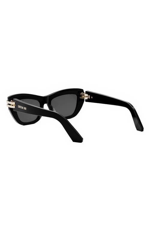 Shop Dior C B1u 50mm Butterfly Sunglasses In Shiny Black/smoke