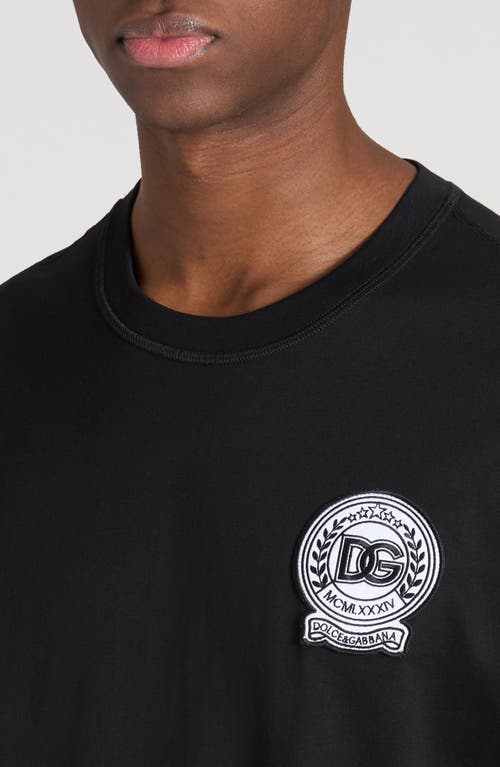 Shop Dolce & Gabbana Dolce&gabbana Embroidered Logo Patch T-shirt In Nero