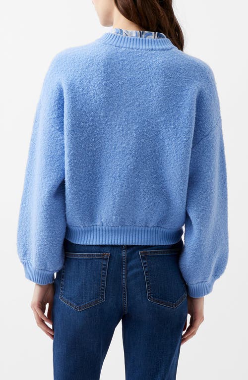 Shop French Connection Melissa Knit Bomber Jacket In Dusted Blue