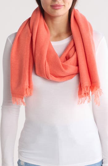 PORTOLANO PORTOLANO MERINO WOOL BLEND EYELASH FRINGE WRAP SCARF 