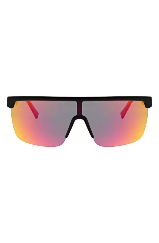 Hurley 63mm Semi Rim Shield Sunglasses In Black