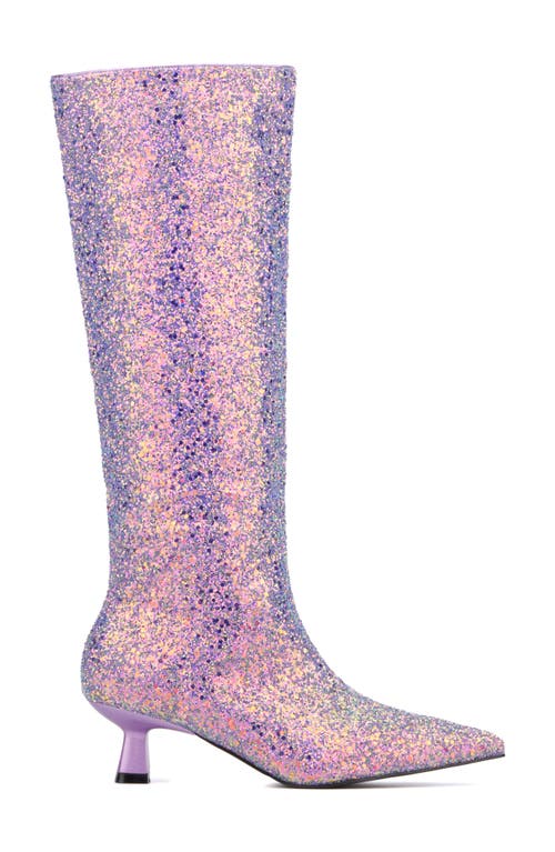 Olivia Miller Mars Knee High Boot In Lilac Multi