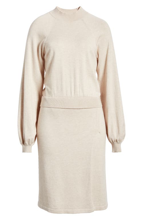 Shop Sam Edelman Two-piece Look Long Sleeve Sweater Dress In Oat