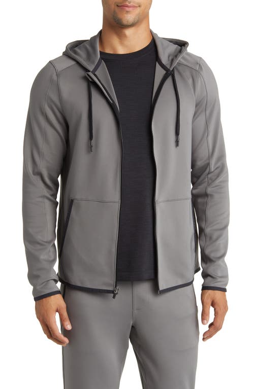 Rhone Warm Up Tech Full Zip Hoodie in Smoked Pearl at Nordstrom, Size Small