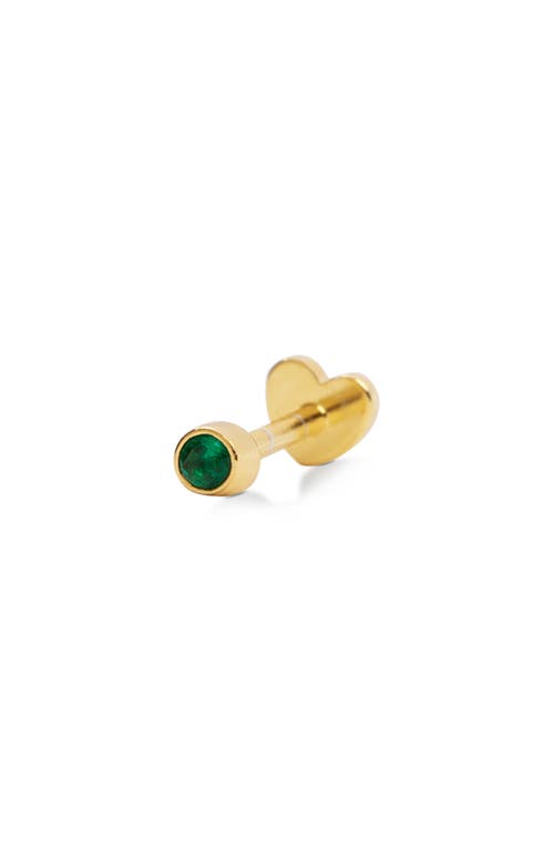 Shop Argento Vivo Sterling Silver Birthstone Stud Earrings In Gold/emerald