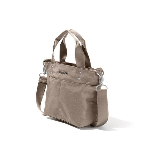Baggallini Mini Carryall Crossbody Tote Bag In Sterling Shimmer