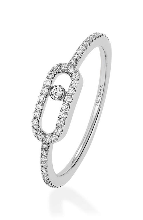 Shop Messika Move Uno Pavé Diamond Ring In White Gold/diamond