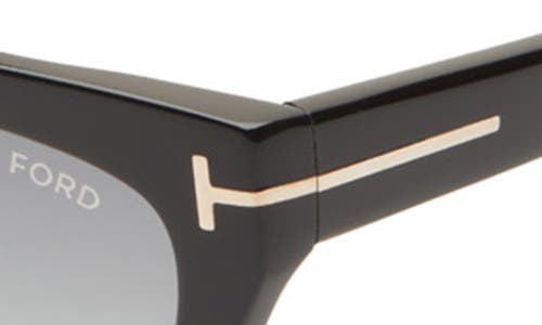 Shop Tom Ford Amber 56mm Cat Eye Sunglasses In Shiny Black/smoke