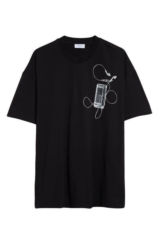 Shop Off-white Scan Arrows Cotton Graphic T-shirt In Black Grey