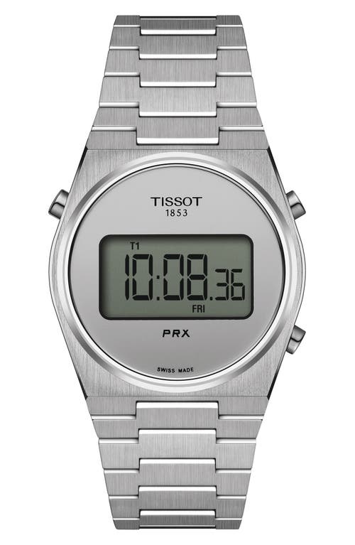 Tissot Prx Digital Bracelet Watch, 35mm In Grey/metallic
