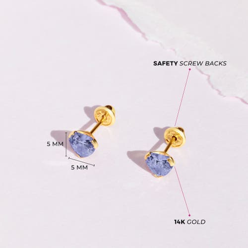 Shop In Season Jewelry 14k Birthstone Cubic Zirconia Heart Earrings In June