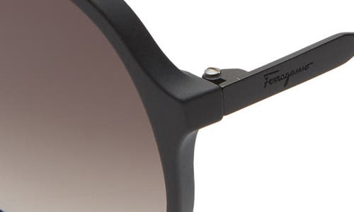 Ferragamo Lifestyle 60mm Aviator Sunglasses In Matte Black/grey Gradient