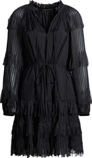 KOBI HALPERIN Nora Long Sleeve Chiffon Cocktail Dress