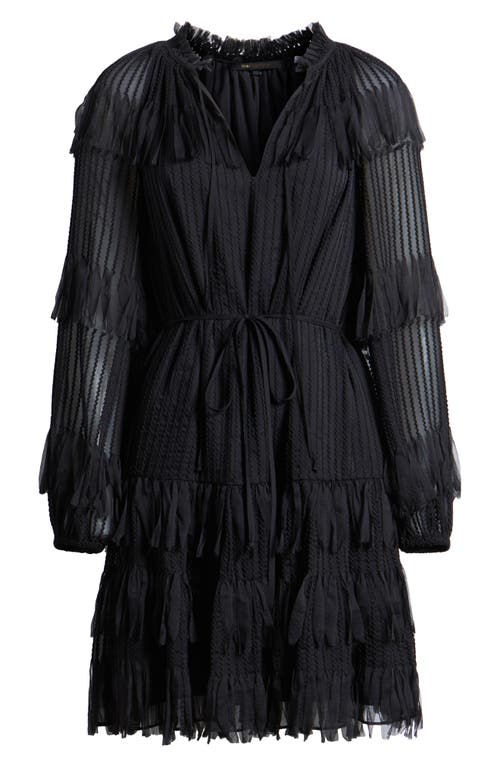 Kobi Halperin Nora Long Sleeve Chiffon Cocktail Dress In Black